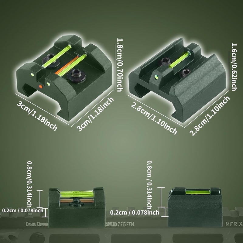 TPRCOL Low Baseline Fiber Optic Sight Front and Rear Sight - Image 4